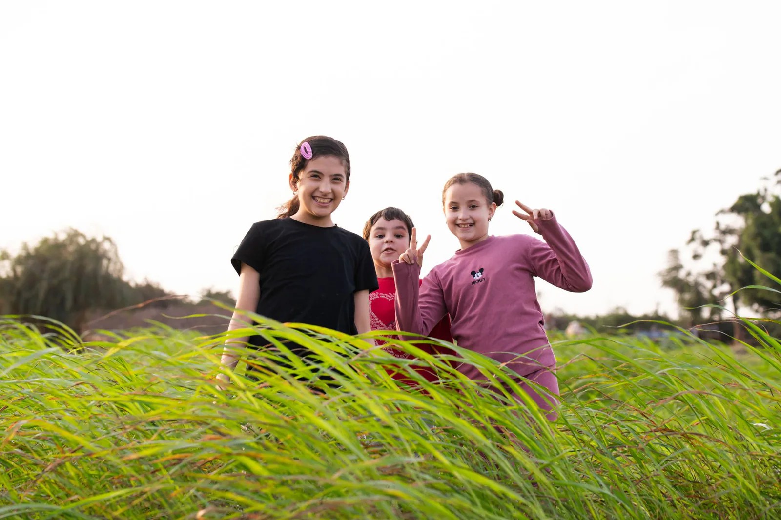 Happy children playing outdoors in nature